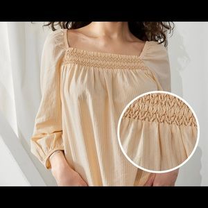 Banana Republic Smocked-Neck Blouse
